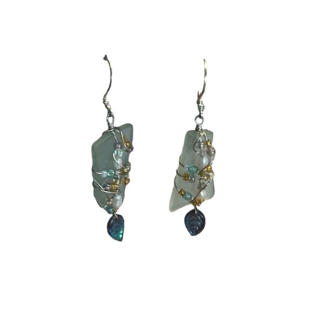 Artisan Made Sea Glass Dangle Earrings